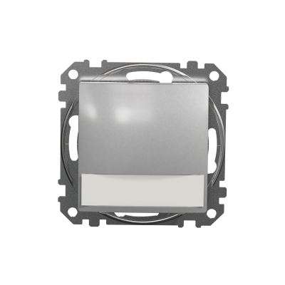 Sedna Design & Elements Przycisk zwierny z etykietą i podświetleniem 12VAC srebrne aluminium SDD113143L SCHNEIDER (SDD113143L)